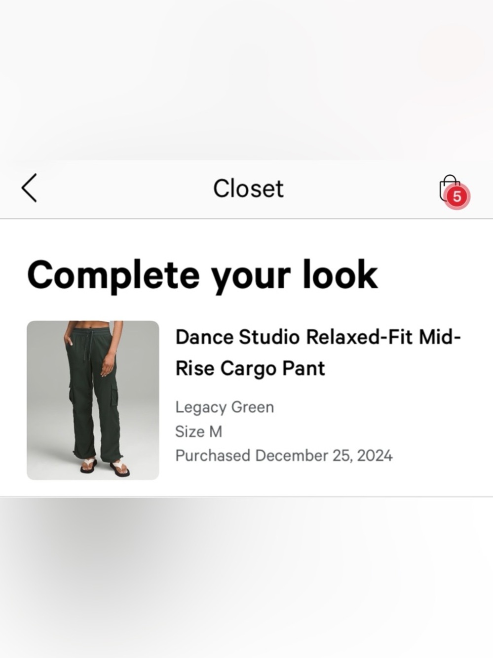 lululemon athletica Dark Olive Cargo Pant